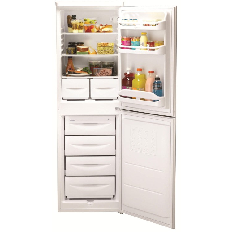 GRADE A2 - Indesit CAA55K 55cm Wide Freestanding Fridge Freezer Black