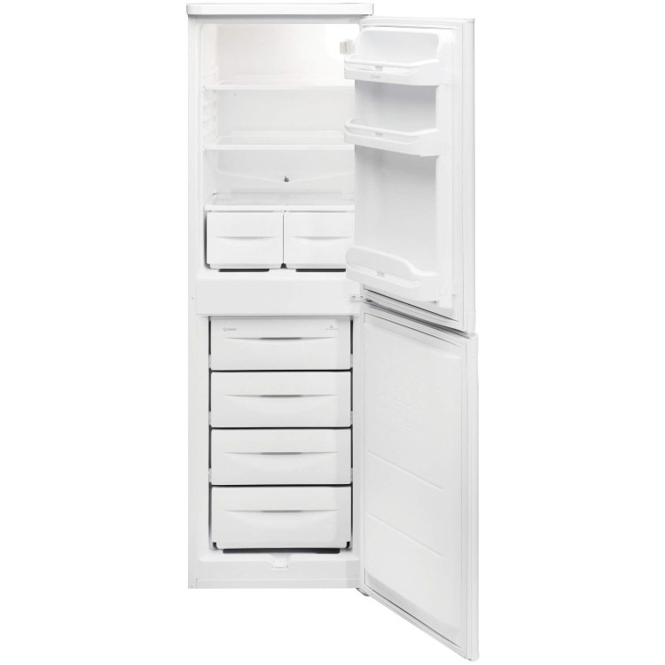 GRADE A2 - Light cosmetic damage - Indesit CAA55 55cm Wide Freestanding Fridge Freezer in White