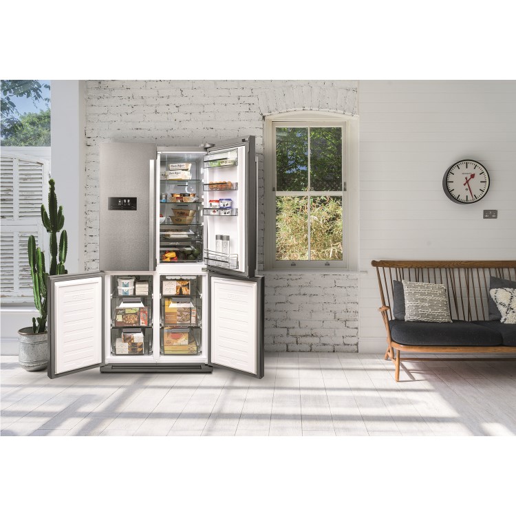 Caple 588 Litre Four Door American Fridge Freezer - Gunmetal Grey
