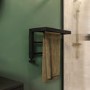 Black Heated Towel Shelf Radiator 350 x 550mm - Cairo