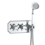Two Outlet Chrome Traditional Valve With Hose - Cambridge