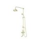 Brushed Brass Traditional Thermostatic Bath Mixer Shower Set with Bath Filler Spout - Slide Rail Kit & Hand Shower - Camden