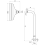 Brushed Brass Traditional Wall Mounted 250mm Shower Head - Cambridge