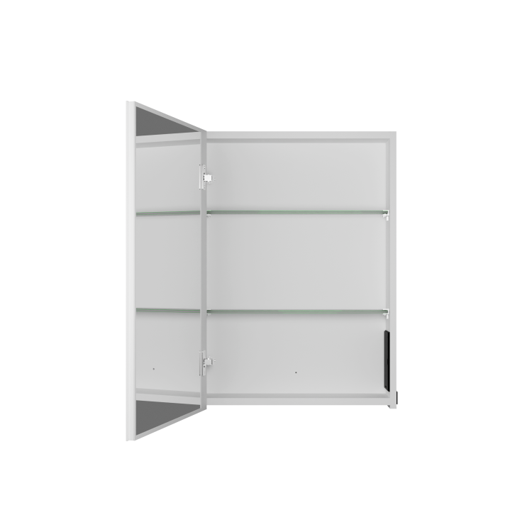 Single Door Chrome Mirrored Bathroom Cabinet with Battery Operated Lights 500 x 700mm - Capricorn