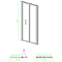 800mm Black Bi-Fold Shower Door 6mm Glass - Carina