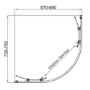 900x760mm Carina 6mm Offset Quadrant