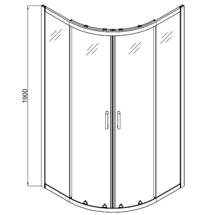 900x900mm Chrome 6mm Quadrant Shower Enclosure - Carina