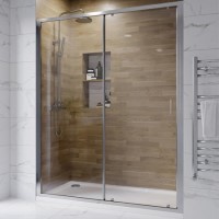 1700mm Chrome Sliding Shower Door 6mm Glass - Carina
