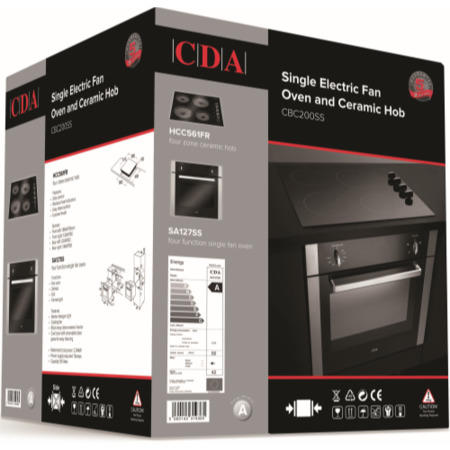 CDA CBC200SS Ceramic Hob And Four Function Single Fan Oven Pack