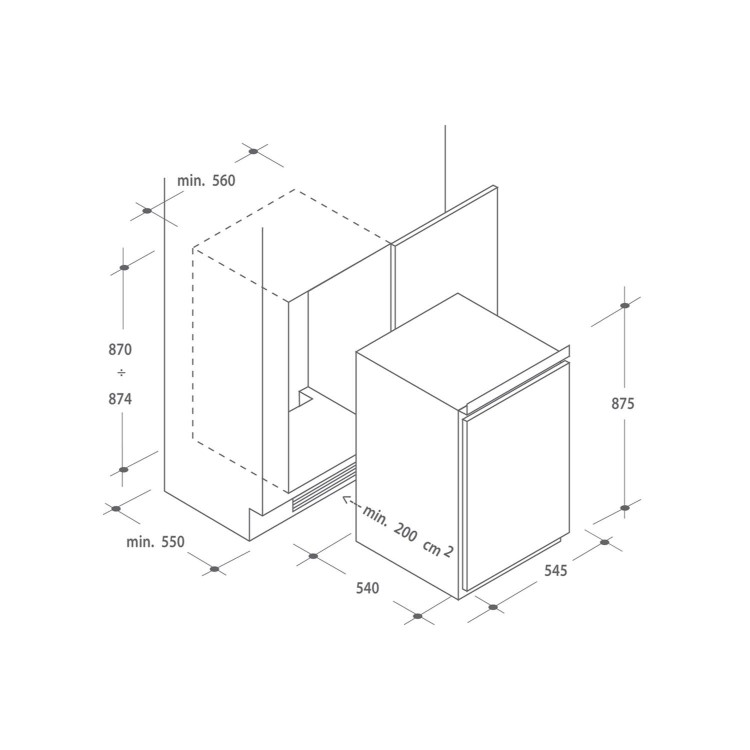 Candy CBL150E Integrated Larder Fridge