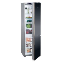 liebherr CBNPGB3956 BioFresh NoFrost Freestanding Fridge Freezer in Black in Black Glass Doors