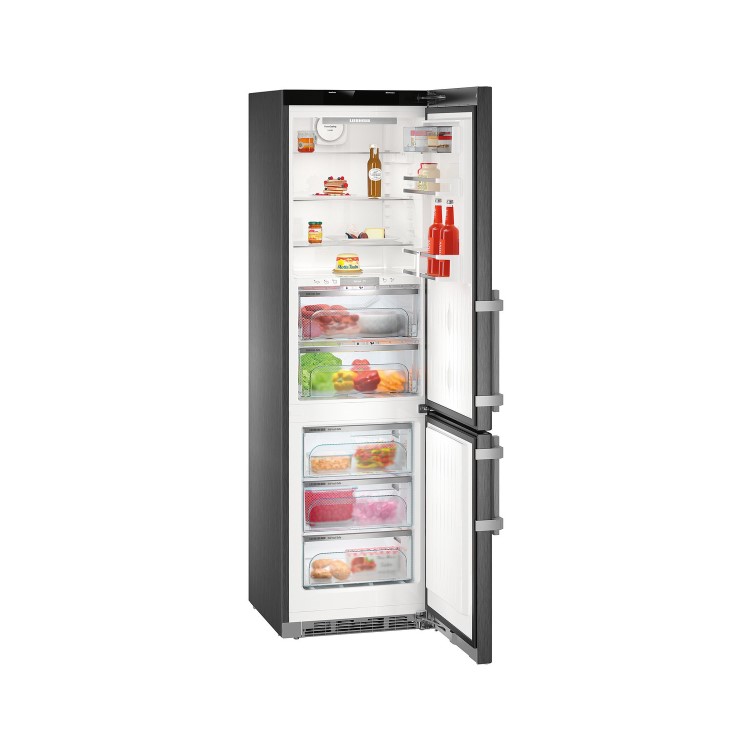 Liebherr CBNPbs4858 Premium 201x60cm Ultra Efficient NoFrost Freestanding Fridge Freezer With BioFresh - BlackSteel