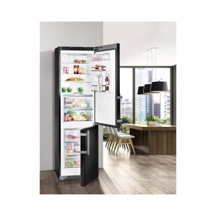 Liebherr CBNPbs4858 Premium 201x60cm Ultra Efficient NoFrost Freestanding Fridge Freezer With BioFresh - BlackSteel