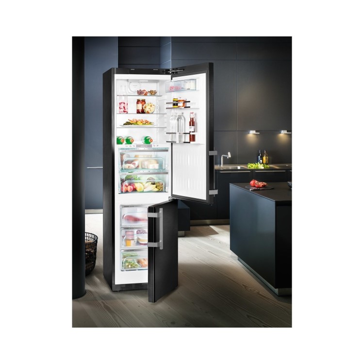 Liebherr CBNPbs4858 Premium 201x60cm Ultra Efficient NoFrost Freestanding Fridge Freezer With BioFresh - BlackSteel