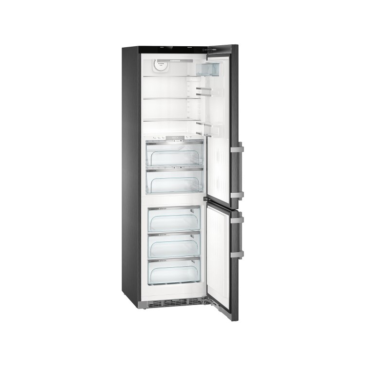 Liebherr CBNPbs4858 Premium 201x60cm Ultra Efficient NoFrost Freestanding Fridge Freezer With BioFresh - BlackSteel