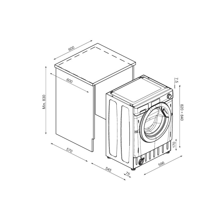 Candy 8kg 1400rpm Integrated Washing Machine