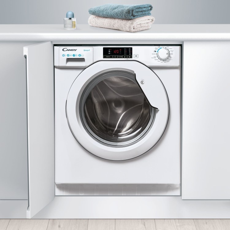 Refurbished Candy Smart CBW48D1W4-80 Integrated 8KG 1400 Spin Washing Machine White