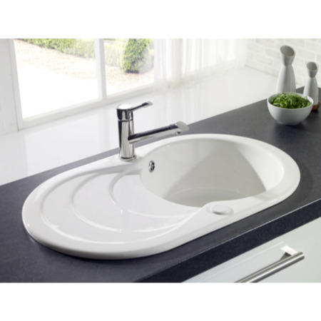 Astracast CC10GWHOMESK Cascade Single Bowl Ceramic Sink - White