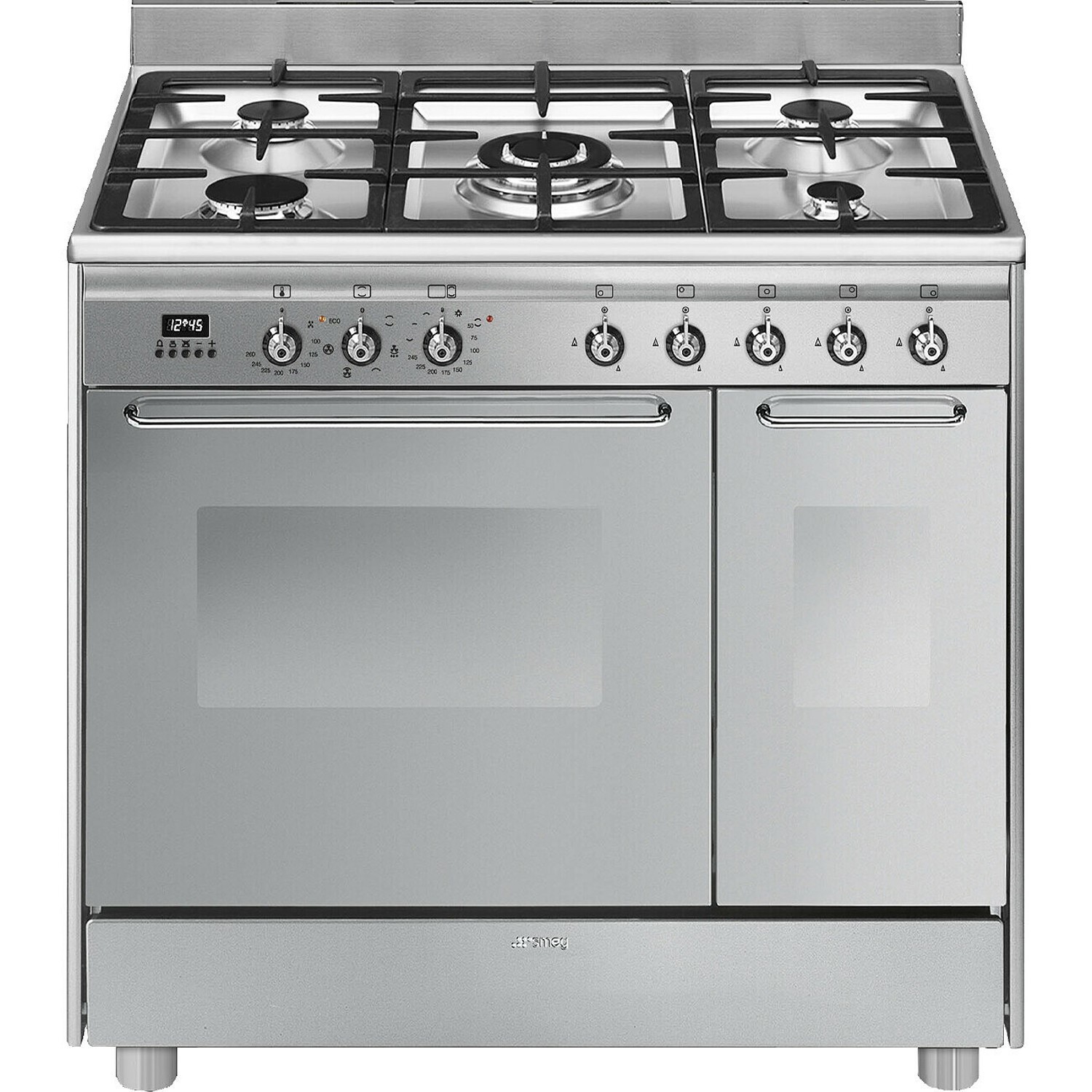 Smeg Cucina 90cm Dual Fuel Range Cooker - Stainless Steel