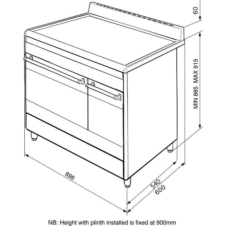 GRADE A1 - As new but box opened - Smeg CC92MX9 Cucina Double Cavity 90cm Dual Fuel Range Cooker - Stainless Steel