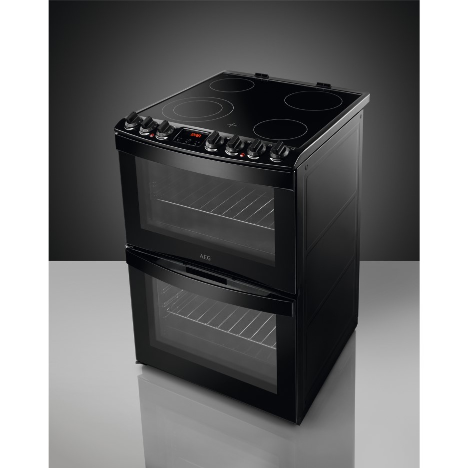 AEG CCB6740ACB 60cm Double Oven Electric Cooker With Ceramic Hob