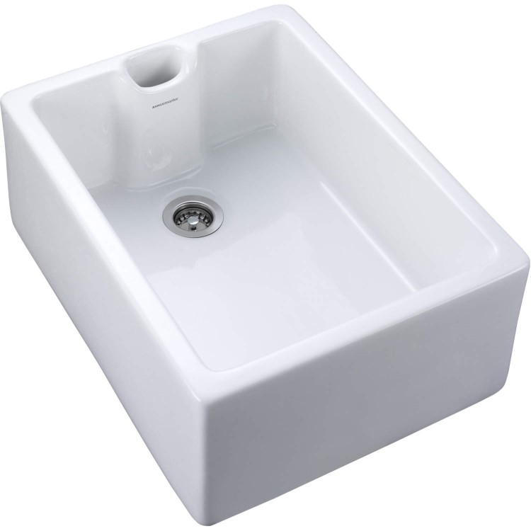 Rangemaster CCBL595WH Classic Belfast 595x455 1.0 Bowl Ceramic Sink White