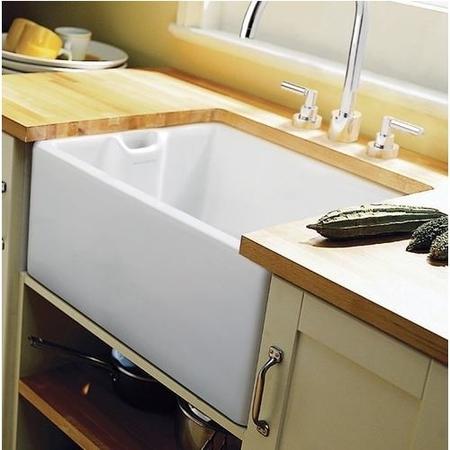 Rangemaster CCBL595WH Classic Belfast 595x455 1.0 Bowl Ceramic Sink White