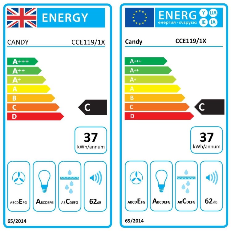 Candy 90cm Chimney Cooker Hood - Stainless Steel