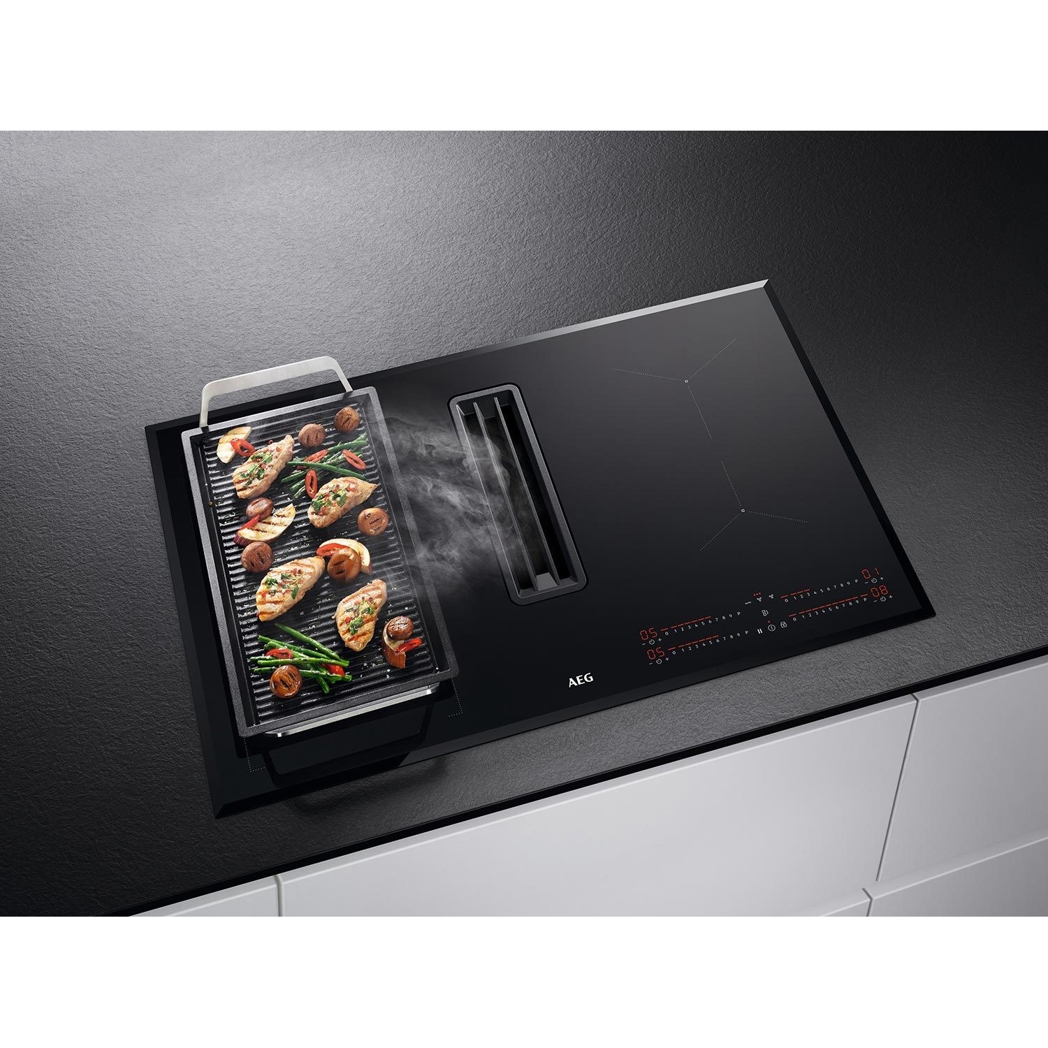 AEG 6000 Series 78cm Four Zone Venting Induction Hob With Bridge Zone