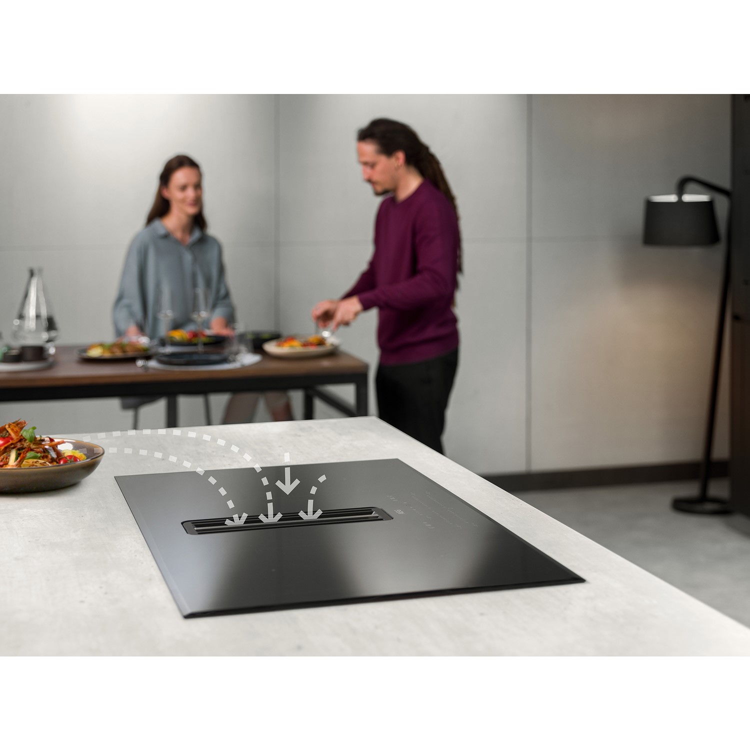 AEG 8000 Series 83cm 4 Zone Venting Induction Hob With Double Bridge
