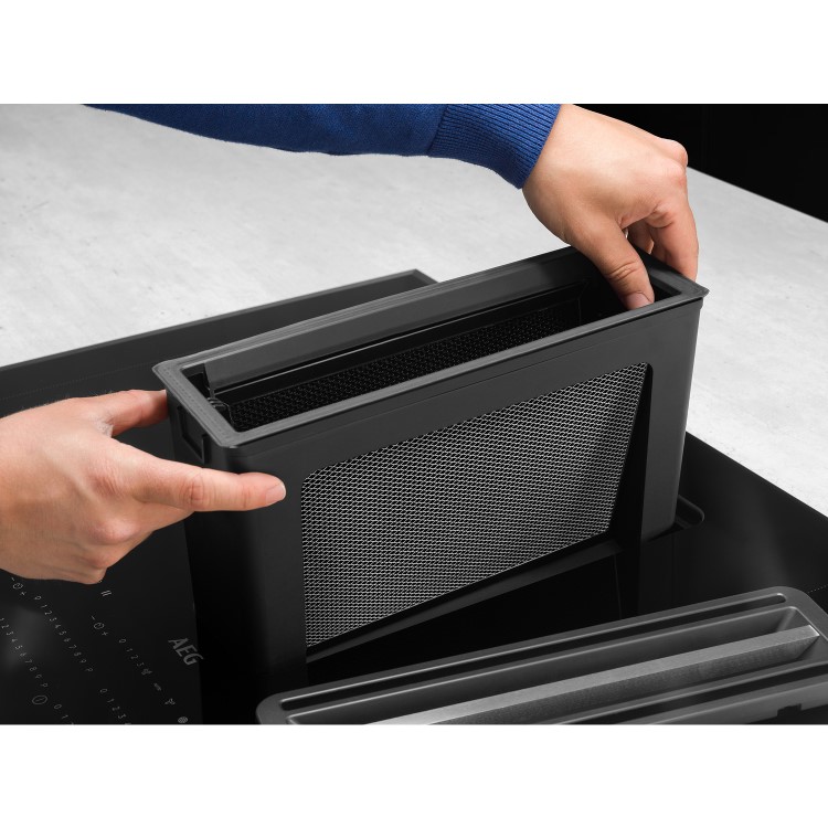 Refurbished AEG 6000 Series CCE84543FB 78cm 4 Zone Venting Induction Hob Recirculation Only