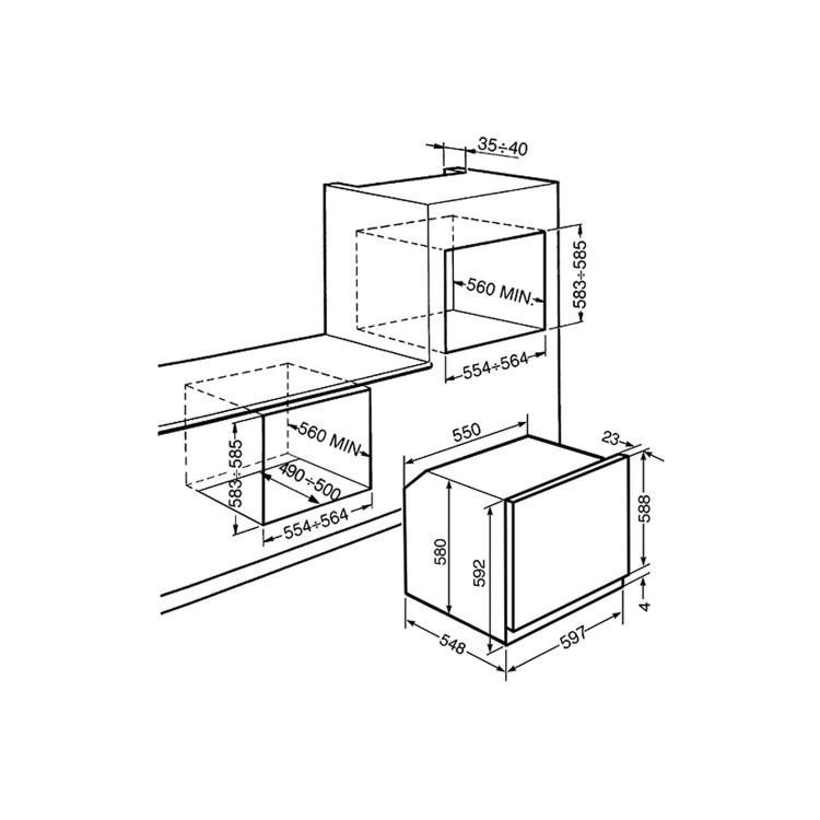 Refurbished Smeg Cucina CCGASPK Multifunction Oven & Gas Hob Pack