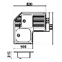 GRADE A1 - CDA CCP3SS One and three-quarter bowl corner sink