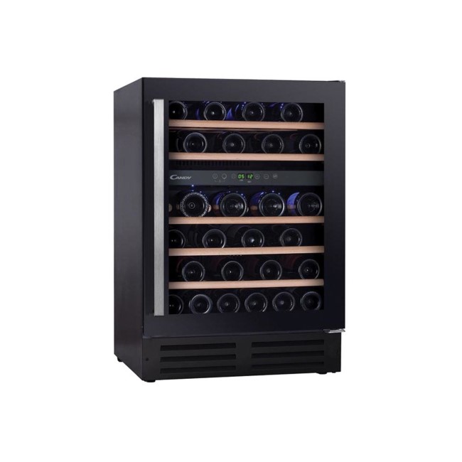 Candy CCVB60DUK 46 Bottle Freestanding Under Counter Wine Cooler Dual Zone 60cm Wide 81cm Tall - Black