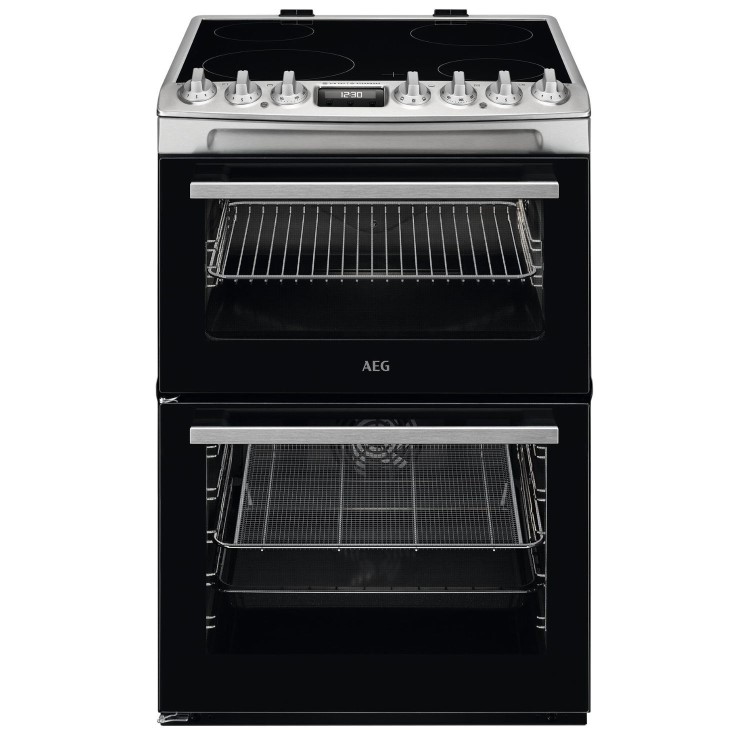 AEG 6000 Series 60cm Electric Cooker with Air Fry Function - Stainless Steel