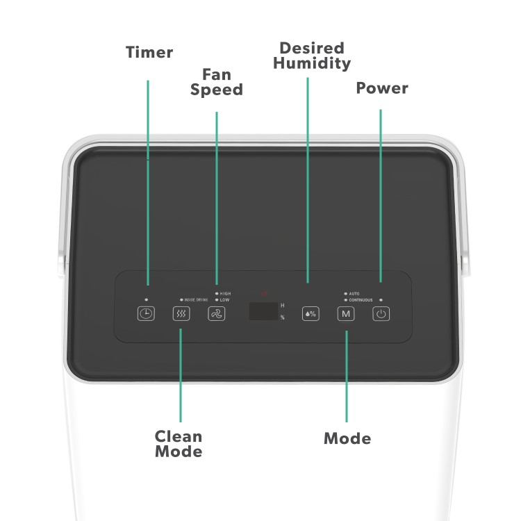 GRADE A2 - electriQ Quiet 10 litre Dehumidifier with Humidistat and Laundry Mode and Odour Filter. 