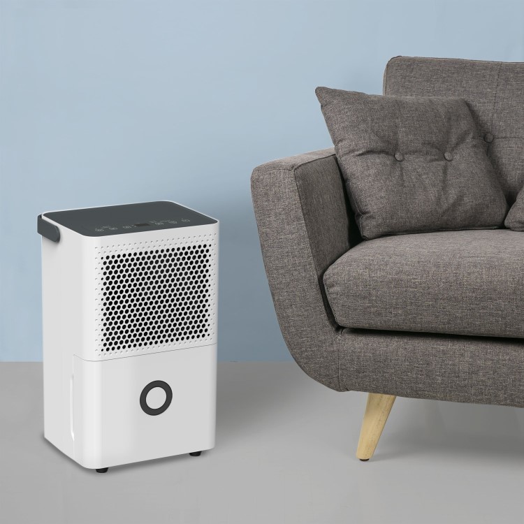 GRADE A2 - electriQ Quiet 10 litre Dehumidifier with Humidistat and Laundry Mode and Odour Filter. 