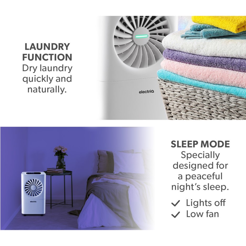 electriQ 10 Litre Dehumidifier with Humidistat Laundry Mode and Odour Filter CD10L Appliances electriQ 10 Litre Dehumidifier with Humidistat Laundry Mode and Odour Filter CD10L Appliances