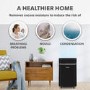 electriQ 12L Low-Energy Quiet Laundry Dehumidifier and HEPA Air Purifier - Black