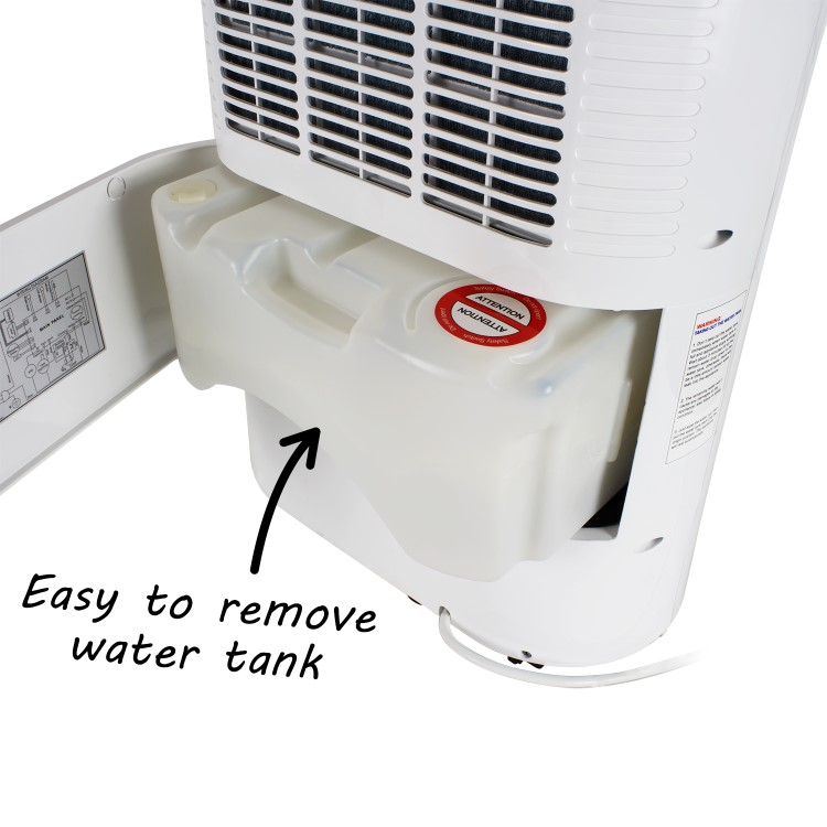 GRADE A2 - electriQ 12L Low-Energy Laundry Dehumidifier and Anti-Bacterial UV/HEPA Air Purifier 