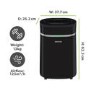 electriQ 12L Low-Energy Quiet Laundry Dehumidifier and HEPA Air Purifier - Black