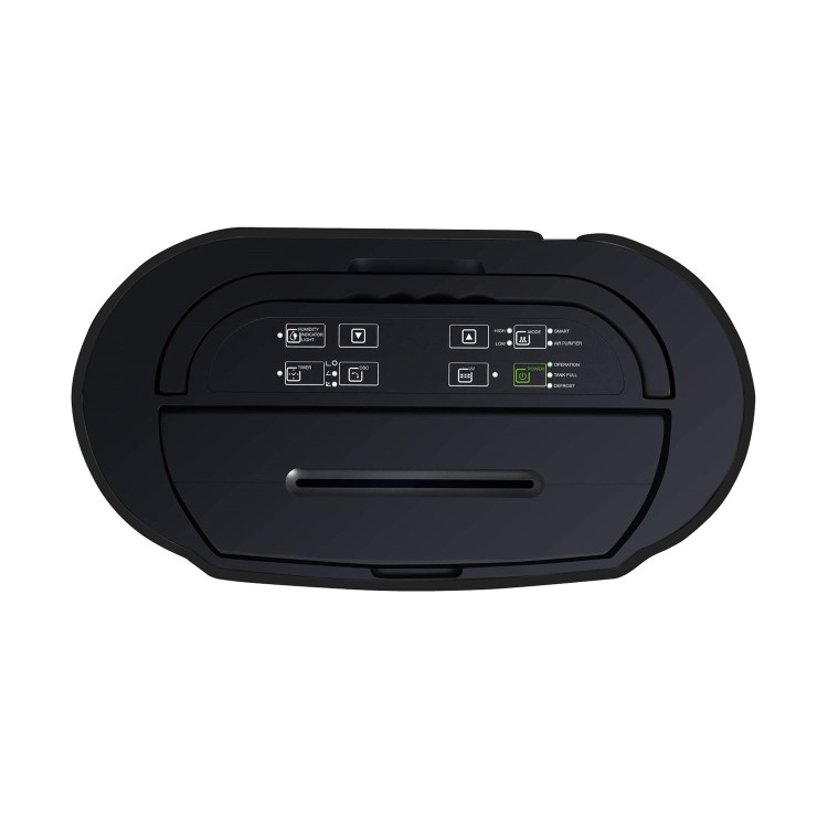 GRADE A2 - ElectriQ 12 litre Low Energy Premium  Black Dehumidifier for up to 3 bed house with Digital Humidistat and UV  Air Purifier