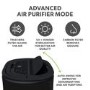 electriQ 12L Low-Energy Quiet Laundry Dehumidifier and HEPA Air Purifier - Black