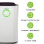 GRADE A2 - electriQ 12 Litre Low Energy UV Antibacterial Dehumidifier with HEPA Air Purifier - White