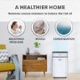 GRADE A2 - electriQ 12 Litre Low Energy UV Antibacterial Dehumidifier with HEPA Air Purifier - White