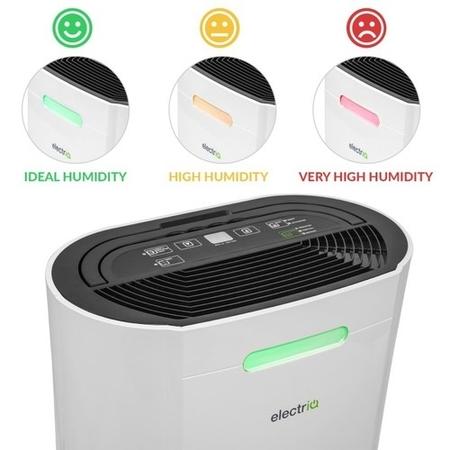 GRADE A1 - electriQ 12 litre Dehumidifier for 3 bed house with Digital Humidistat and Air Purifier