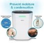 GRADE A1 - electriQ 12 litre Dehumidifier for 3 bed house with Digital Humidistat and Air Purifier