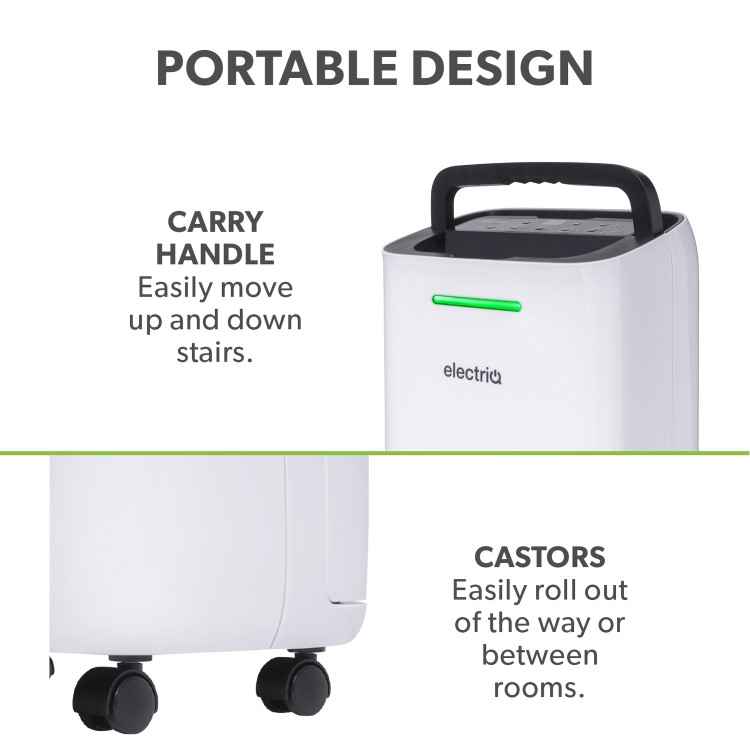 Refurbished electriQ 12L Smart Quiet Low-Energy Dehumidifier and  Air Purifier