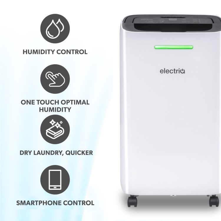 Refurbished electriQ 12L Smart Quiet Low-Energy Dehumidifier and  Air Purifier