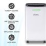 electriQ 12L Quiet Low-Energy Dehumidifier with Air Purifier